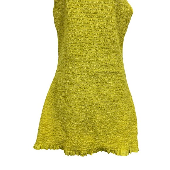 Free People Smocked Yellow Iyla Mini Dress Bodycon Size XL Extra Large EUC - Picture 4 of 9